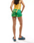 Labelrail x Olivia Grace Herring hibiscus print low rise shorts in green