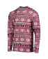 Men's Maroon Texas A&M Aggies Ugly Sweater Long Sleeve T-shirt and Pants Sleep Set