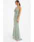 Women's Sequin V-Neck Strappy Evening Dress