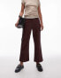 Topshop ankle grazer straight leg faux leather trouser in burgundy