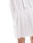 Urban Revivo tie detail pleated shirt dress in white