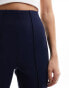 Vila high waisted pin tuck pull on trousers in navy