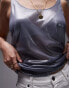 Topshop sheer metallic tank in charcoal