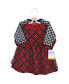 Toddler Girls Cotton Dresses 2pck, Black Red Plaid