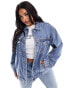 ASOS DESIGN Curve oversize 90's denim jacket in midwash blue