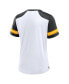 Women's White/Black Pittsburgh Steelers Foiled Primary Lace-Up T-Shirt