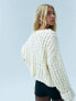 ASOS DESIGN hand knit jumper in chunky stitch with turn back cuffs in cream