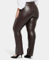 Plus Size Artificial Leather Marilyn Straight Pants