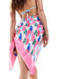 Vero Moda large satin sarong in bright watercolour print