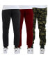 Men's Modern Fit Heavyweight Classic Fleece Jogger Sweatpants- 3 Pack