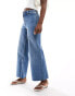 Mango wide leg jeans in mid blue