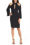 Bardot 153173 Women's Drape Sleeve Cutout Sheath Dress Black Sz. 4 / XS US