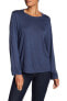 Vince 157971 Women's Crew Neck Long Sleeve Tee Viscose Blue Sz. Small