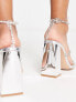 Simmi London Inez block heel embellished sandals in silver