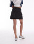 Topshop denim high waisted mini skirt in washed black