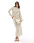 Vero Moda textured midi skirt co-ord in beige