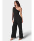 Women's Long Sleeve Mesh One Shoulder Jumpsuit