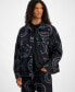 Men's Wes Relaxed Fit Logo Print Button-Front Denim Jacket