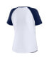 Women's White/Navy Tampa Bay Rays Fitted Henley Raglan T-Shirt