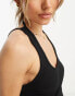 ASOS DESIGN rib vest with strappy back in black