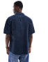 Tommy Jeans essential solid short sleeve overshirt in navy