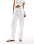 Vero Moda Tall tie waist wide leg trouser in white