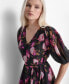 Women's Floral Tie-Waist Balloon-Sleeve Dress