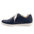 Trotters Adore T2117-400 Womens Blue Wide Leather Lifestyle Sneakers Shoes