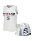 Женская пижама Concepts Sport womens White Chicago White Sox Reel Pinstripe Tank Top and Shorts Sleep Set