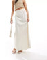 Y.A.S satin bias cut maxi skirt in luxe cream