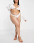 Influence plus size cheesecloth beach shirt in white