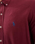 Polo Ralph Lauren icon logo pique shirt in burgundy marl