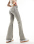 Monki Katsumi low rise flared leg jeans in beige tint