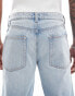 ASOS DESIGN straight jeans in light wash with panelling details