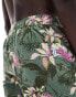 Jack & Jones swim short with floral print in green