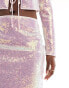 Aria Cove sequin mini skirt co-ord in pink