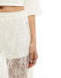 Stradivarius lace maxi skirt in ecru