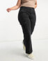 DTT Plus Elle high waisted wide leg cargo jeans in washed black