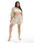 ASOS DESIGN Curve textured beach short co-ord in natural