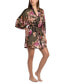 Women's Printed Satin Wrap Robe