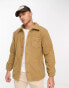 Threadbare borg button up shacket in camel