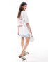 ASOS DESIGN oversized t-shirt with wine and oysters in graphic in white