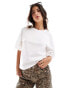 Object broderie sleeve boxy fit t-shirt in cream