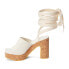 BEACH by Matisse Magnolia Block Heels Womens Off White Casual Sandals MAGNOLIA-