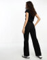 ASOS DESIGN Petite slim straight trouser in black