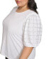 Plus Size Embellished Puff Sleeve Top, First@Macy’s