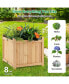 Square Wood Flower Planter Box Raised Vegetable Patio