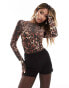 ASOS DESIGN slinky base layer top in leopard animal print