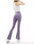 Nike ribbed mid rise flared trouser in purple