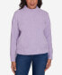 Women's Classic Chenille Diamond Stitch Turtleneck Sweater